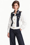 Denim Detailed Buttoned White Jacket - 5