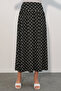 Women's Polka Dot Long Skirt 8084 - Black