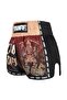 Muay Thai Shorts Boxing Trunks Retro Style (Tuf-Msc101-Red) - 2