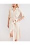 2442 Belted Shirt Dress - Cream
