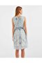 2501 Patterned Zero Sleeve Chiffon Dress - Blue - 4