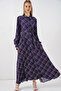Women's Buttoned Long Hijab Dress 2588 - Purple - 2