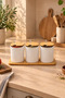 Set of 3 Spice Containers with Spoons, Bamboo Lids, and Bamboo Stand - 5