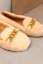 Women's Gold Chain Detailed Plush Indoor Ballerinas. Home Shoes - 5