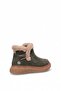 D26Kb-1000 Women's Genuine Leather Flat Boots Khaki - 4