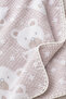 Soft Baby Blanket with Plaid Pattern and Teddy Bear Figure - 2