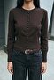 Buttoned Cardigan - Brown - 2