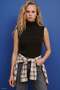 Braided Zero-Sleeve Knitwear - Brown
