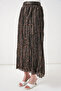 Women's Belted Patterned Skirt 8074 - Smoked - 3