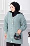 Hair Braid Detailed Buttoned Knitwear Cardigan Mint - 2