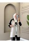 Women's 3-Piece Tracksuit Set – Hooded, Buttoned, Pocketed, Two-Thread Casual Hijab Combination N-05556 _ Black - 2