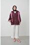 Women's Oversized Jacket with Drawstring Sleeves and Pockets - 5