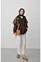 Women's Oversized Jacket with Drawstring Sleeves and Pockets - 2