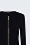 Cardigan with Zipper Detail on Sleeves - Black - 4