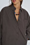 Women's Classic Collar Brown Plaid Oversize Shirt - 2