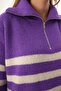 Turtleneck zippered lycra knit sweater - 6