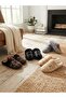 Home Textile Plaid Embroidered Velvet House Slippers |   Winter Unisex House Slippers |   Non-Slip Sole - 3