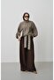 Women's Stand Collar Bamboo Short Hijab Jacket with Buttons and Pockets on the Front - 2