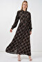 Women's Buttoned Long Hijab Dress 2588 - Black - 2