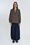 Women's Classic Collar Brown Plaid Oversize Shirt - 3