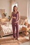 Elora Comfortable Cut Maternity Pajama Set with Pockets and Drawstring Waist, 3-Piece Set - 4