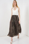 Women's Belted Patterned Skirt 8074 - Çağla - 2