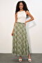 Women's Patterned Lined Skirt 8075 - Çağla - 2