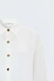 Striped Shirt with Folded Sleeves - Ecru - 4