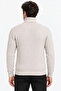 Men's Turtleneck Full-Throated Thick Ribbed Regular Fit Knitwear Sweater - Beige - 4