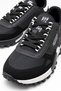 Men's Stitched Hook-And-Loop Leather Sports Shoes Black White - 3