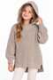 Girl's Hooded Knitted Sweater with Side Slits and Long Back in Thessaloniki Knitwear