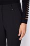 Women's Double-Legged Trousers with Metal Accessories, Black - 3