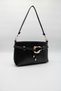 Women's Black Crossbody Bag with Front Buckle Accessory, Zipper Closure, Lining, and Strap for Hand, Arm, and Shoulder Use - 3