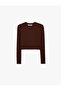 Crew Neck Long Sleeve Slim Fit Basic Crop Knit Sweater - 6