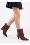 Women's Brown Pointed Toe Thin Heel Boots - 4