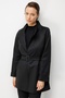 Women's Belted Double Sleeve Coat Black - 3