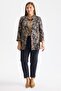 Women's Patterned Jacket with Flap Pockets, Black - 3