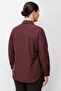 Women's Stone Embellished Plus Size Shirt Plum - 4