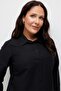 Women's Stone Embellished Plus Size Shirt Black - 2
