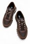 Men's Stitched Hook-And-Loop Leather Sports Shoes Brown - 5