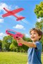 2-in-1 EVA Foam Glider Airplane and Launcher Set for Kids, Lightweight Hand-Throw or Catapult Plane Toy with LED Nose Light, Outdoor Flying Toy for Ages 3+ - 2