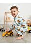 Business Machine Patterned Boys' Long Sleeve Cotton Bottom Top Pajama Set - 6