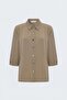 Striped Shirt with Folded Sleeves - Stone - 2