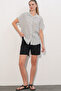 3711 Women's Polka Dot Half Sleeve Shirt - A.White
