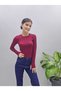 Women's Modal Fabric Crew Neck Finger-Loop Body-Blouse - 2