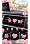 3-Piece Glittery Car Air Conditioning Ornament – Octopus Heart Butterfly Pink Car Air Vent Ornament