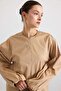 Crew Neck Casual Blouse Kamel 9832 - 7