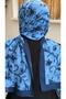 Blue Color Pattern Bamboo Knitted Shawl - 3
