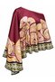 Choose Your Style Burgundy Gold Retro Spiral Patterned Satin Poncho 145 X 147 cm - 4