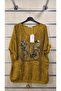 Italian Blouse with Gilded Printed Bicycle Pattern and Six Laces - 2